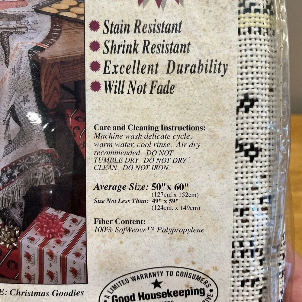 Vtg American Weavers Christmas Goodies Woven Jacquard Throw Blanket 50x60 NEW